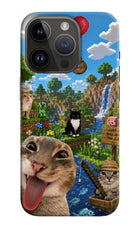 Minecraft Cat Chaos iPhone 14 Pro Hard Case Back Cover by Casekaro