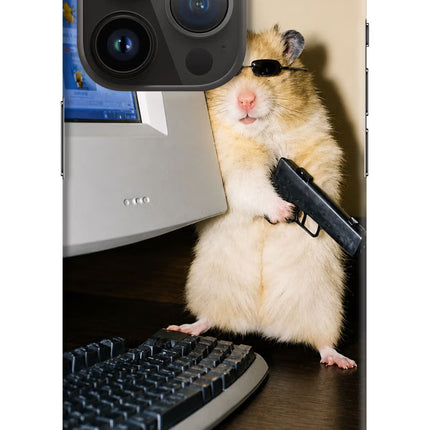 Hacker Hamster iPhone 14 Pro Hard Case Back Cover by Casekaro