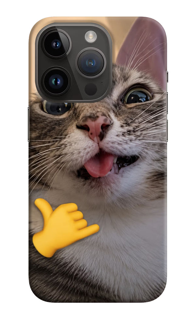 Silly Cat Call iPhone 14 Pro Hard Case Back Cover by Casekaro