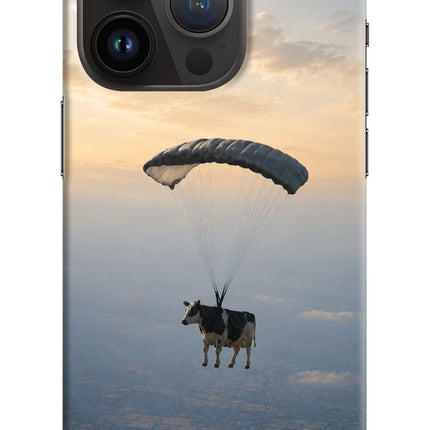 Skydiving Cow iPhone 14 Pro Hard Case Back Cover by Casekaro