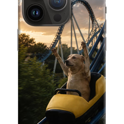 Rollercoaster Dog iPhone 14 Pro Hard Case Back Cover by Casekaro