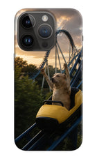Rollercoaster Dog iPhone 14 Pro Hard Case Back Cover by Casekaro