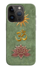 Om & Lotus iPhone 14 Pro Back Cover