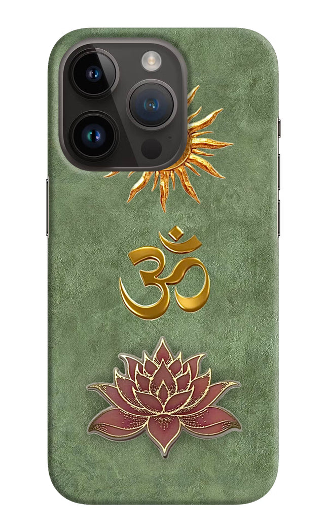 Om & Lotus iPhone 14 Pro Back Cover