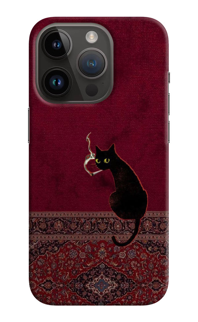 Midnight Cat iPhone 14 Pro Hard Case Back Cover by Casekaro