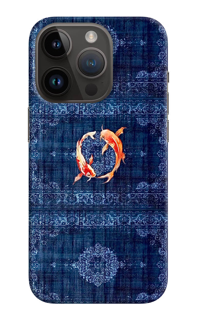 Koi Blue iPhone 14 Pro Hard Case Back Cover by Casekaro