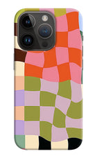 Wavy Grid iPhone 14 Pro Back Cover
