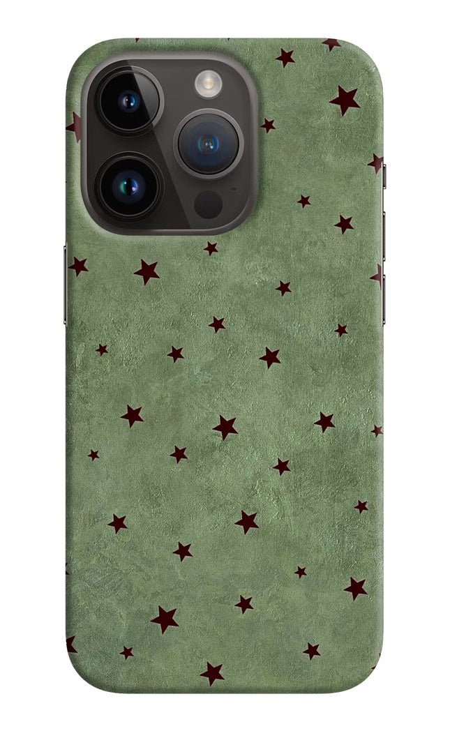 Green Stars iPhone 14 Pro Hard Case Back Cover by Casekaro