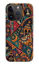 Folk Print iPhone 14 Pro Hard Case Back Cover by Casekaro