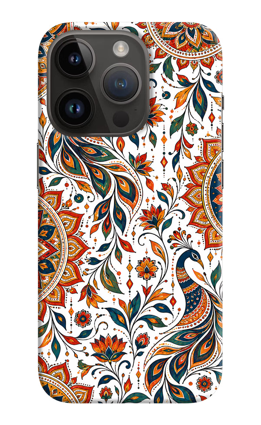 White Mayura iPhone 14 Pro Back Cover, Hard case