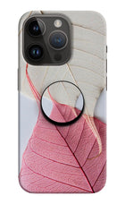 White Pink Leaf iPhone 14 Pro Pop Case by Casekaro