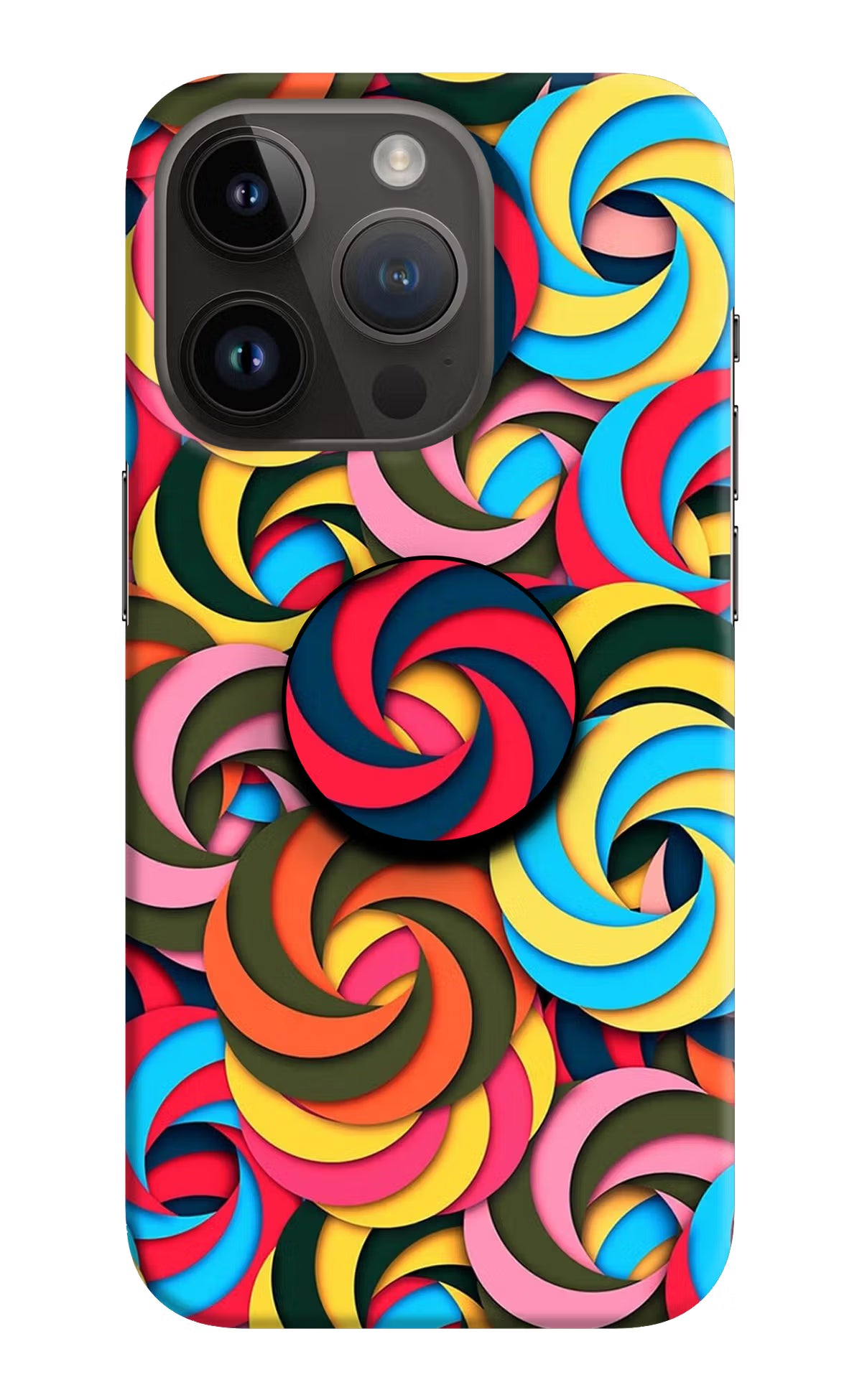 Spiral Pattern iPhone 14 Pro Pop Case by Casekaro