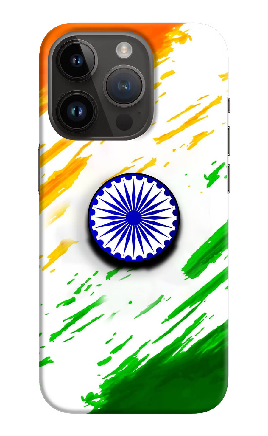 Indian Flag Ashoka Chakra iPhone 14 Pro Pop Case, Hard case