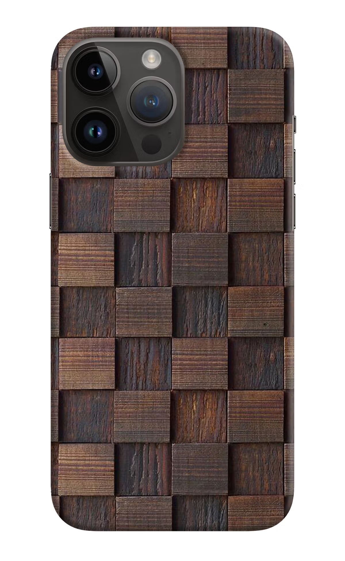 Wooden Cube Design iPhone 14 Pro Max Hard Case Back Cover by Casekaro