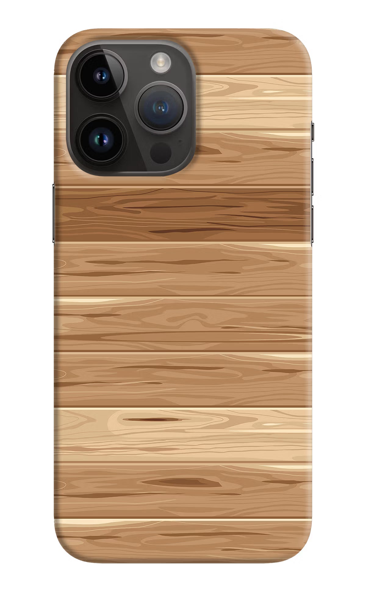 Wooden Vector iPhone 14 Pro Max Hard Case Back Cover by Casekaro