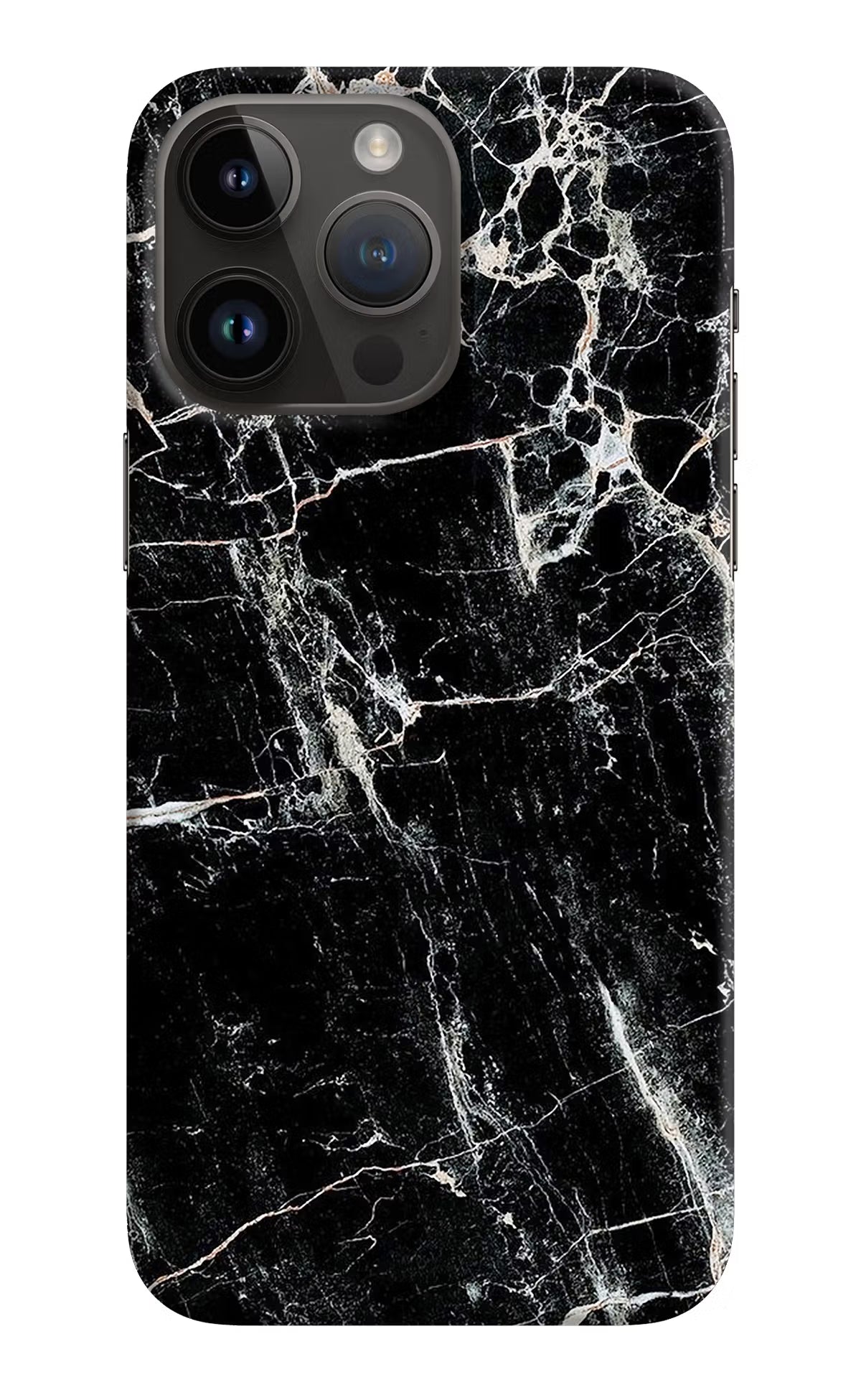 Black Marble Texture iPhone 14 Pro Max Hard Case Back Cover by Casekaro