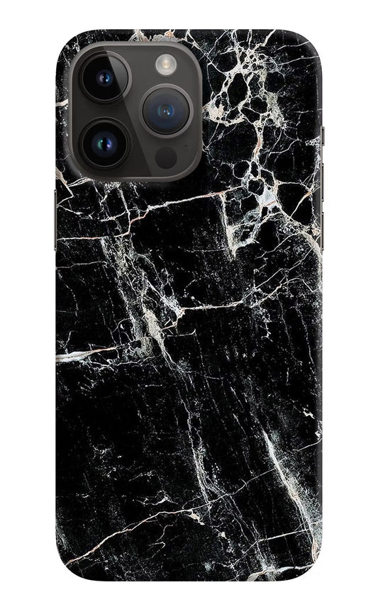 Black Marble Texture iPhone 14 Pro Max Hard Case Back Cover by Casekaro