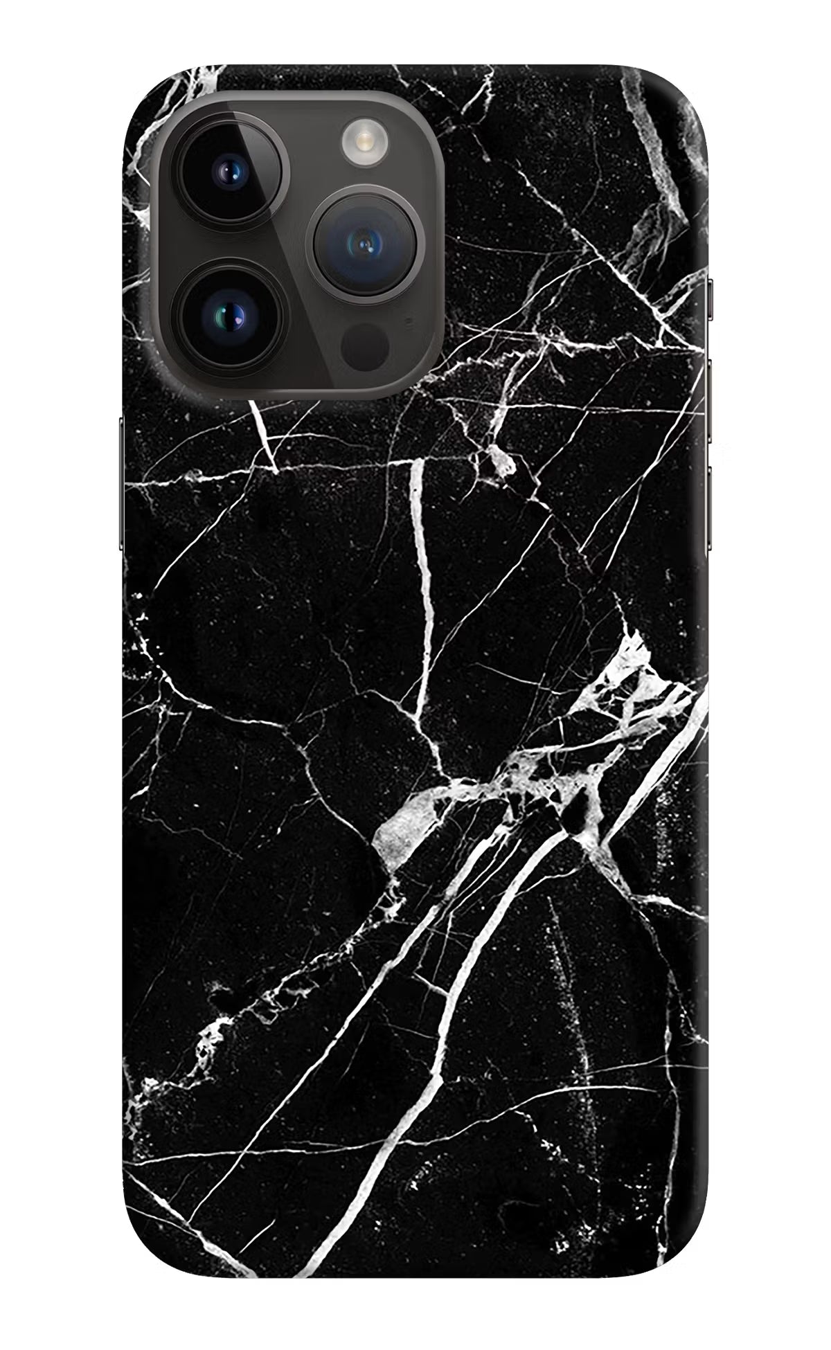 Black Marble Pattern iPhone 14 Pro Max Hard Case Back Cover by Casekaro