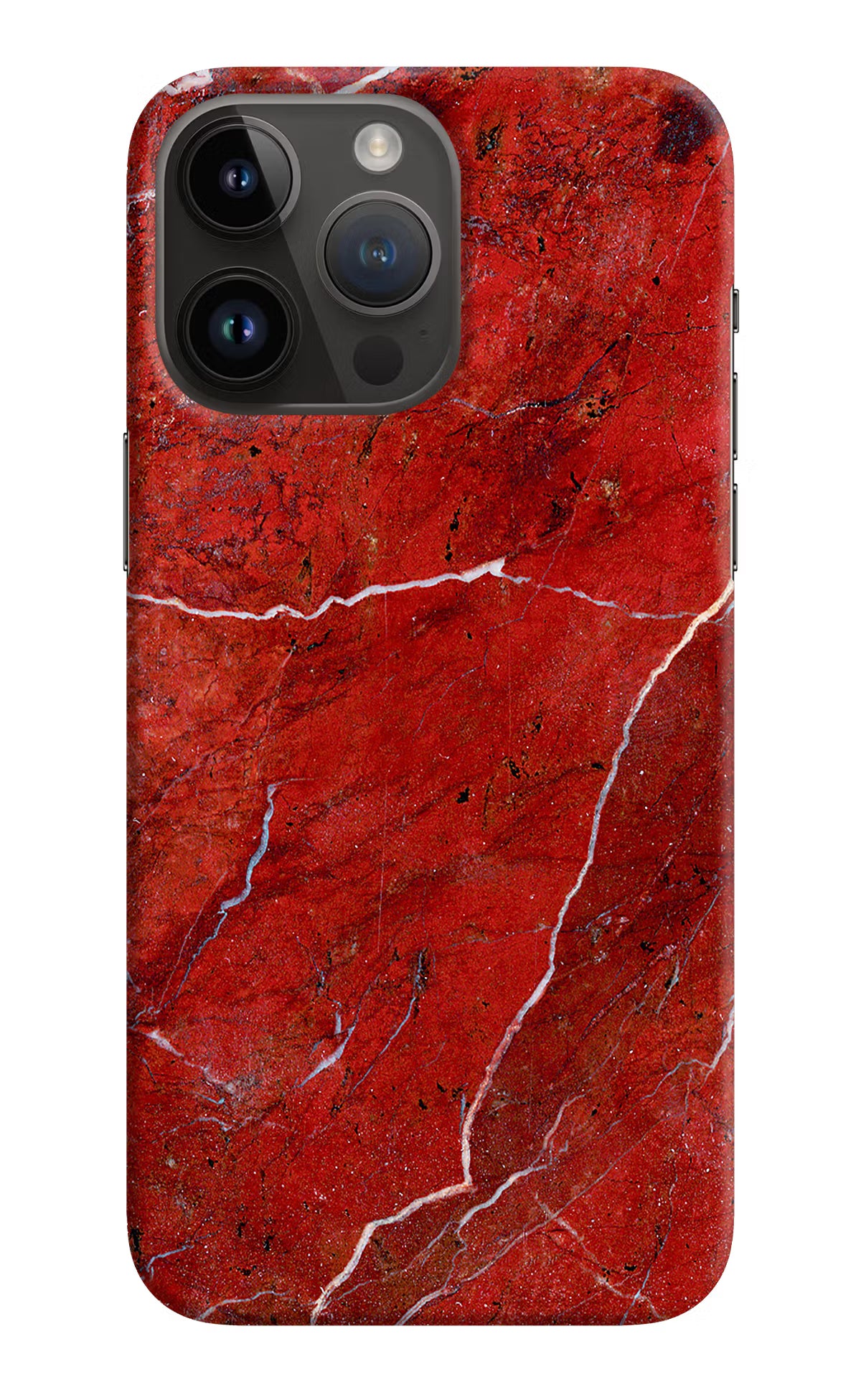 Red Marble Design iPhone 14 Pro Max Hard Case Back Cover by Casekaro
