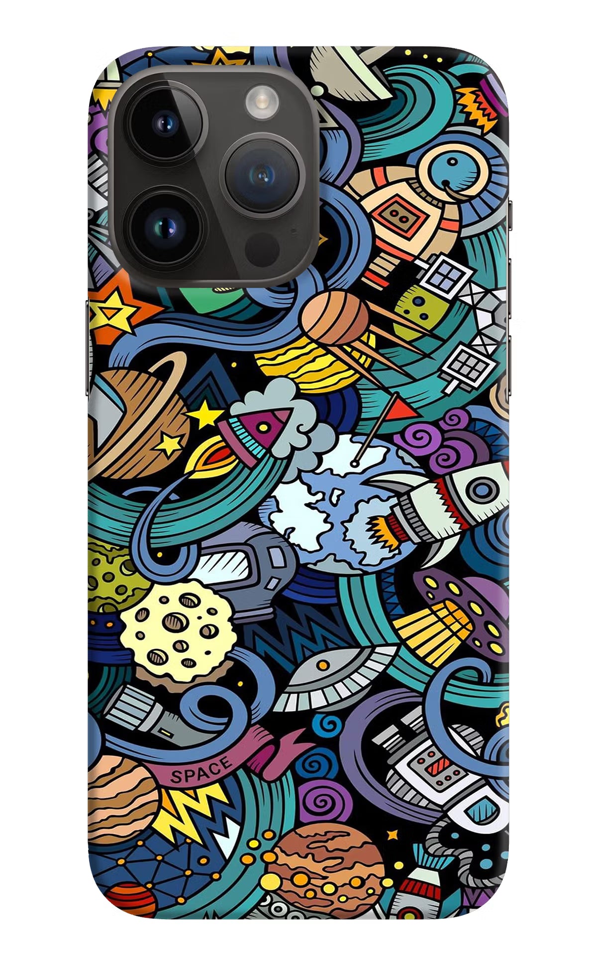 Space Abstract iPhone 14 Pro Max Hard Case Back Cover by Casekaro