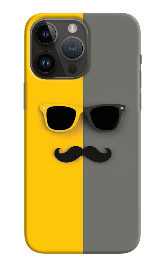Sunglasses with Mustache iPhone 14 Pro Max Hard Case Back Cover by Casekaro