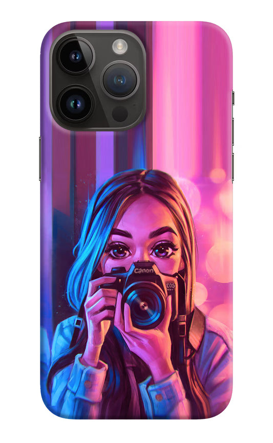 Girl Photographer iPhone 14 Pro Max Hard Case Back Cover by Casekaro
