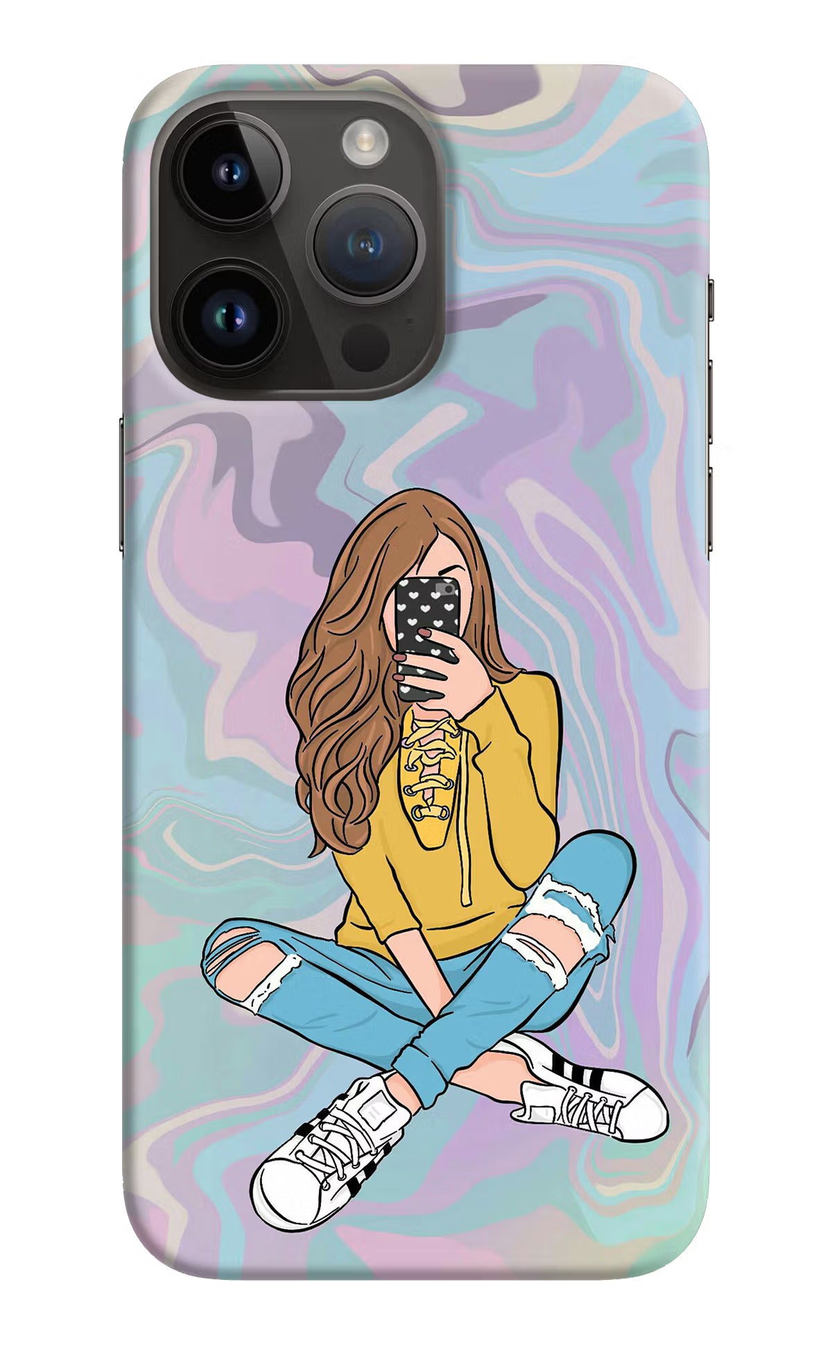 Selfie Girl iPhone 14 Pro Max Hard Case Back Cover by Casekaro