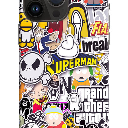 Sticker Bomb iPhone 14 Pro Max Hard Case Back Cover by Casekaro