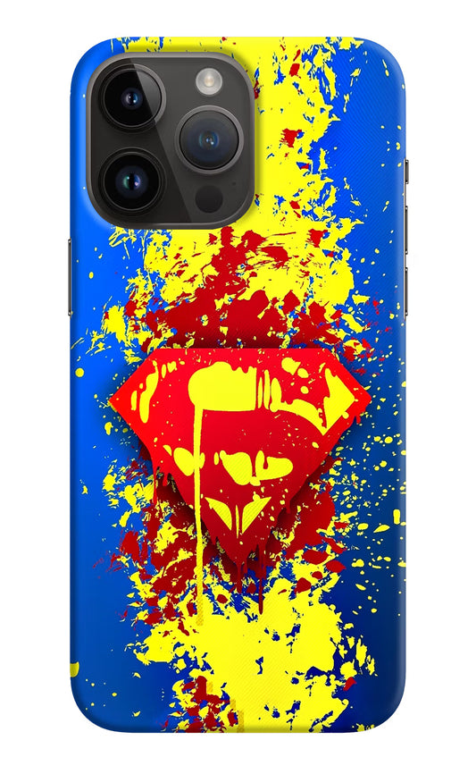 Superman logo iPhone 14 Pro Max Hard Case Back Cover by Casekaro