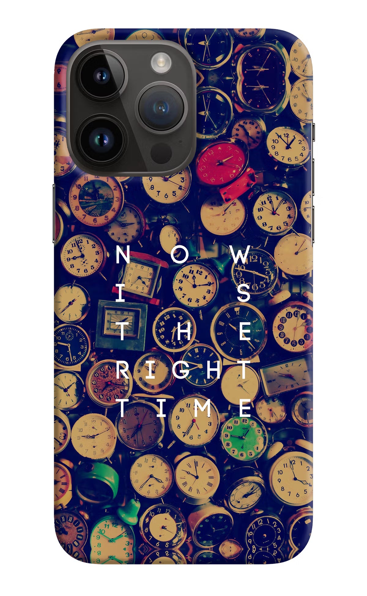 Now is the Right Time Quote iPhone 14 Pro Max Hard Case Back Cover by Casekaro