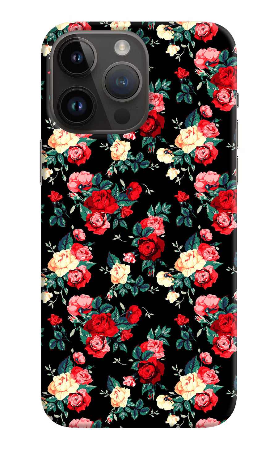 Rose Pattern iPhone 14 Pro Max Back Cover, Hard case