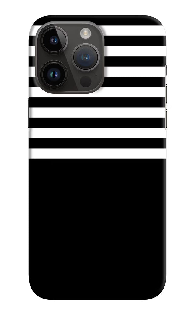 Black and White Print iPhone 14 Pro Max Hard Case Back Cover by Casekaro