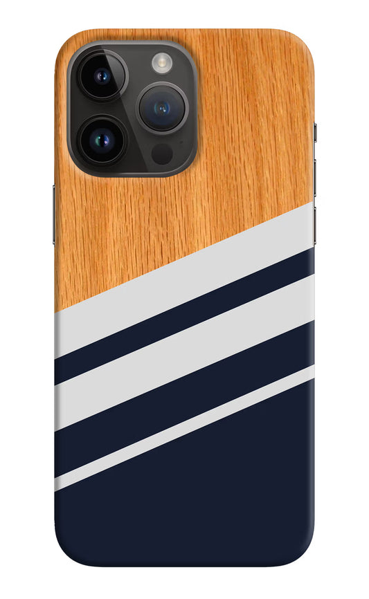 Blue and white wooden iPhone 14 Pro Max Hard Case Back Cover by Casekaro