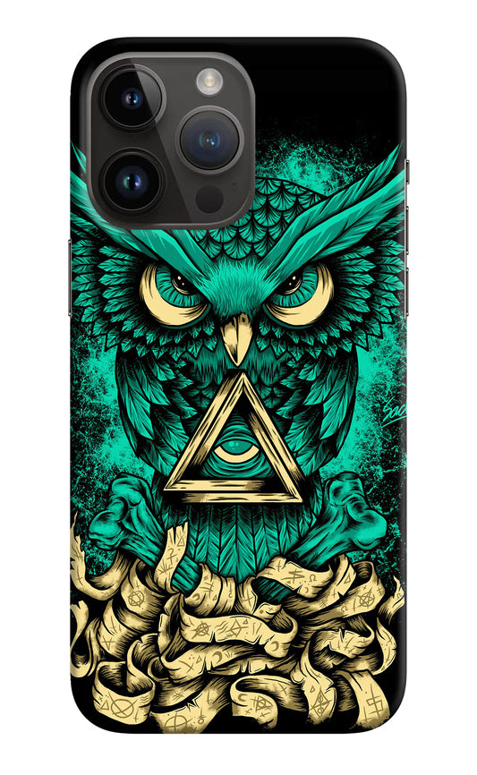 Green Owl iPhone 14 Pro Max Hard Case Back Cover by Casekaro
