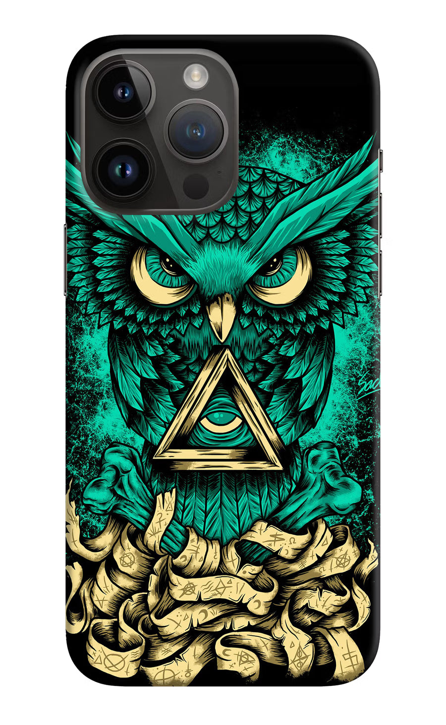 Green Owl iPhone 14 Pro Max Back Cover, Hard case