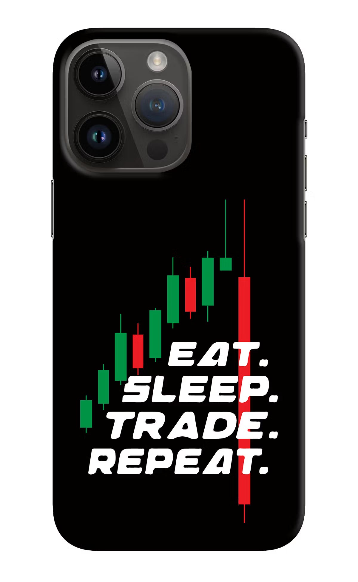 Eat Sleep Trade Repeat iPhone 14 Pro Max Hard Case Back Cover by Casekaro
