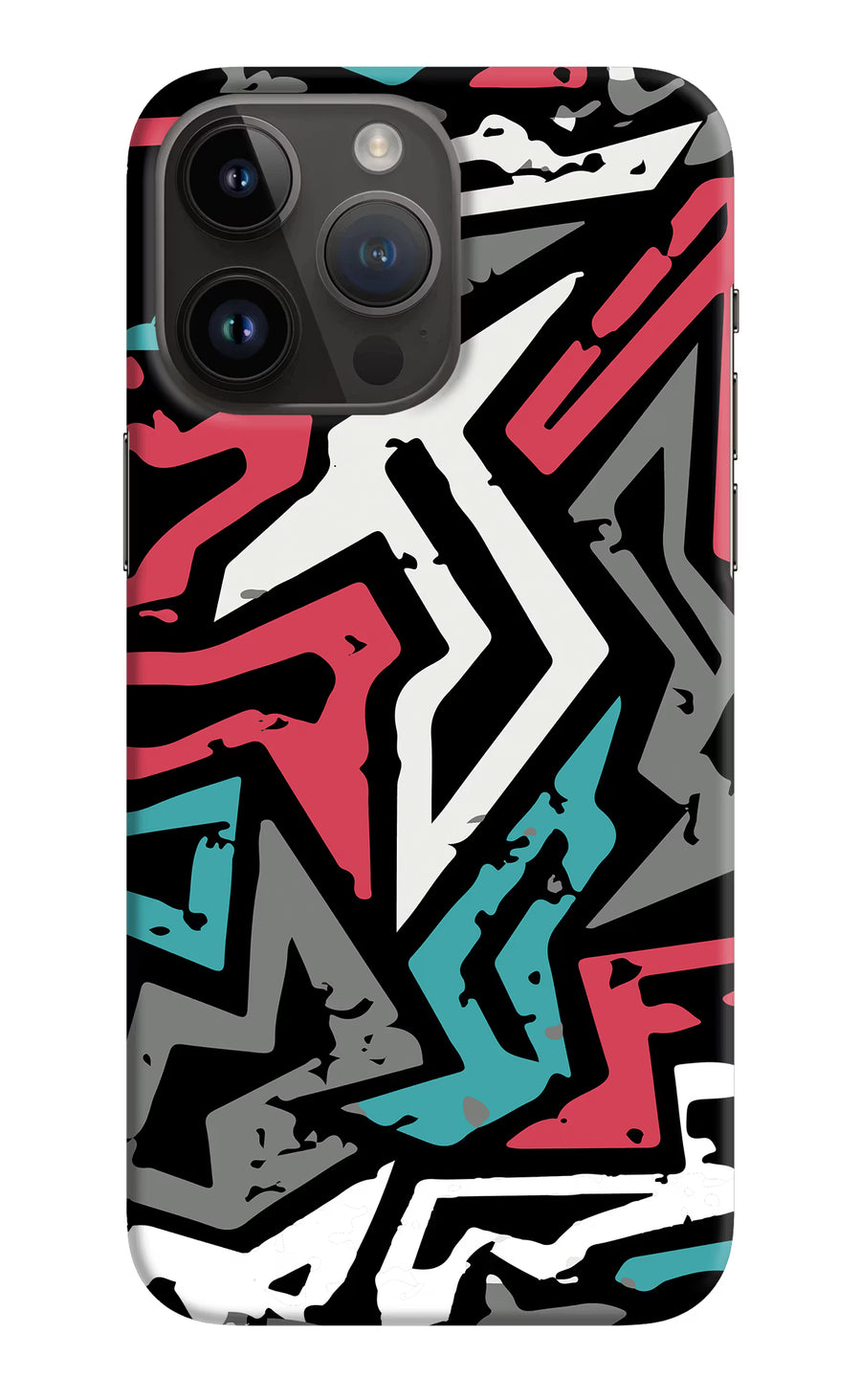 Geometric Graffiti iPhone 14 Pro Max Back Cover, Hard case
