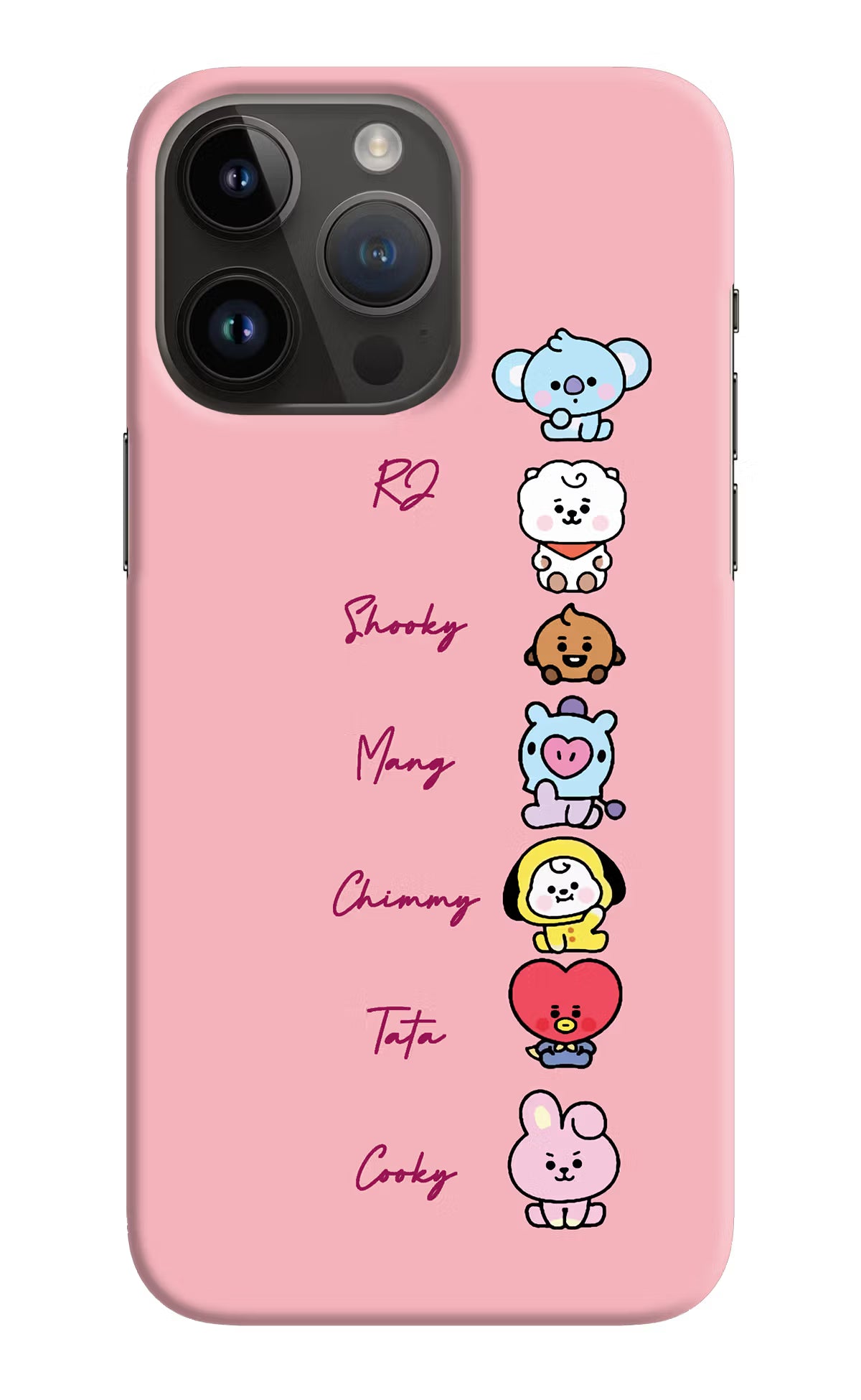 BTS names iPhone 14 Pro Max Hard Case Back Cover by Casekaro