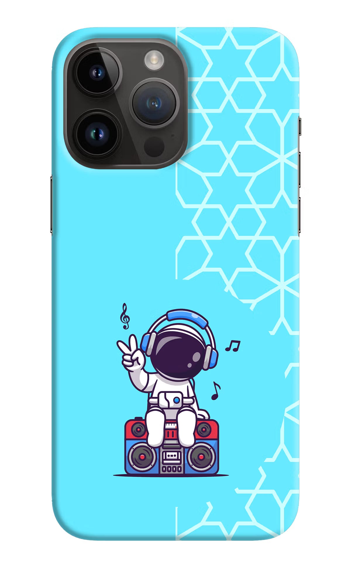 Cute Astronaut Chilling iPhone 14 Pro Max Hard Case Back Cover by Casekaro