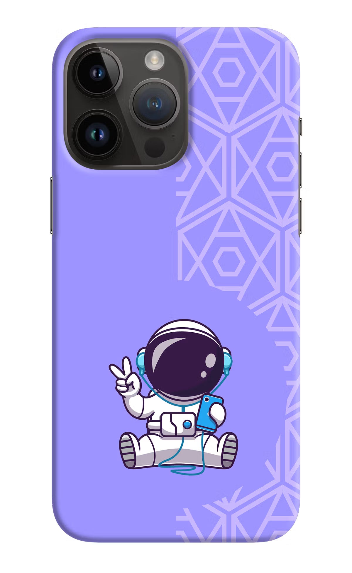Cute Astronaut Chilling iPhone 14 Pro Max Hard Case Back Cover by Casekaro