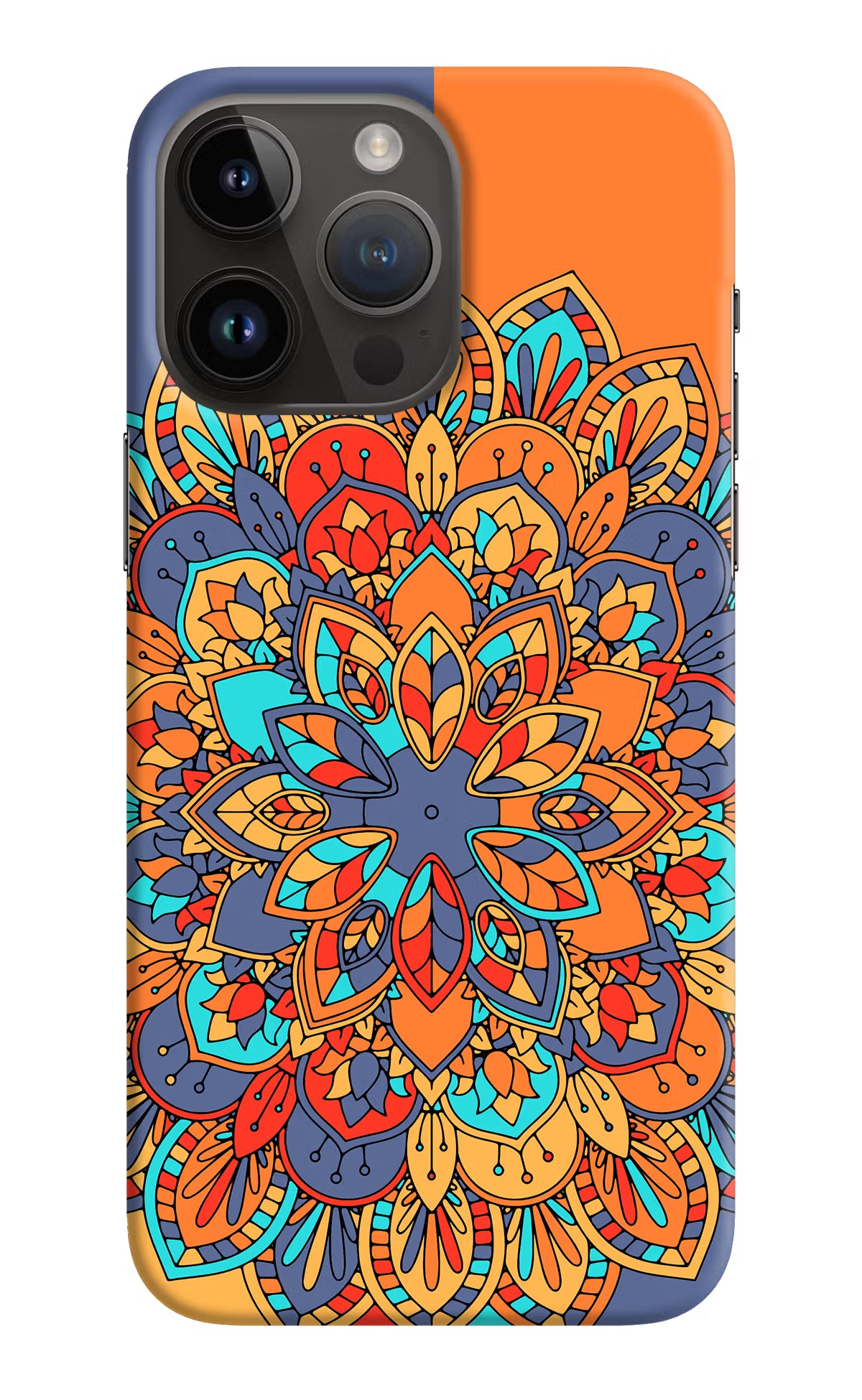 Color Mandala iPhone 14 Pro Max Hard Case Back Cover by Casekaro
