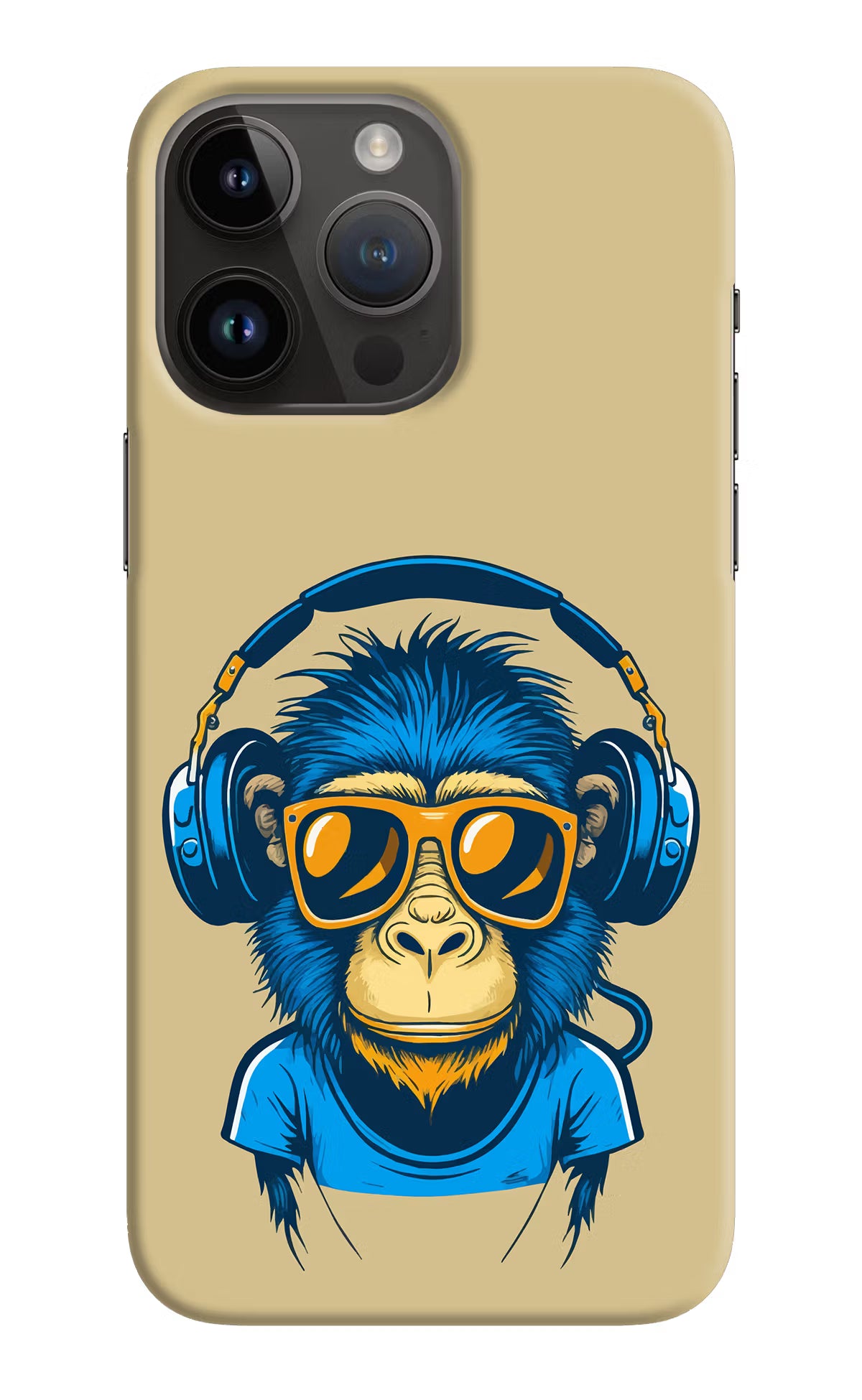Monkey Headphone iPhone 14 Pro Max Hard Case Back Cover by Casekaro