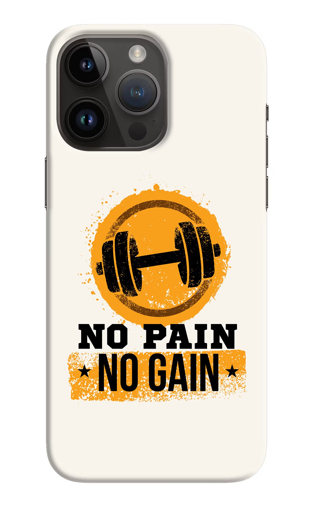 No Pain No Gain iPhone 14 Pro Max Hard Case Back Cover by Casekaro