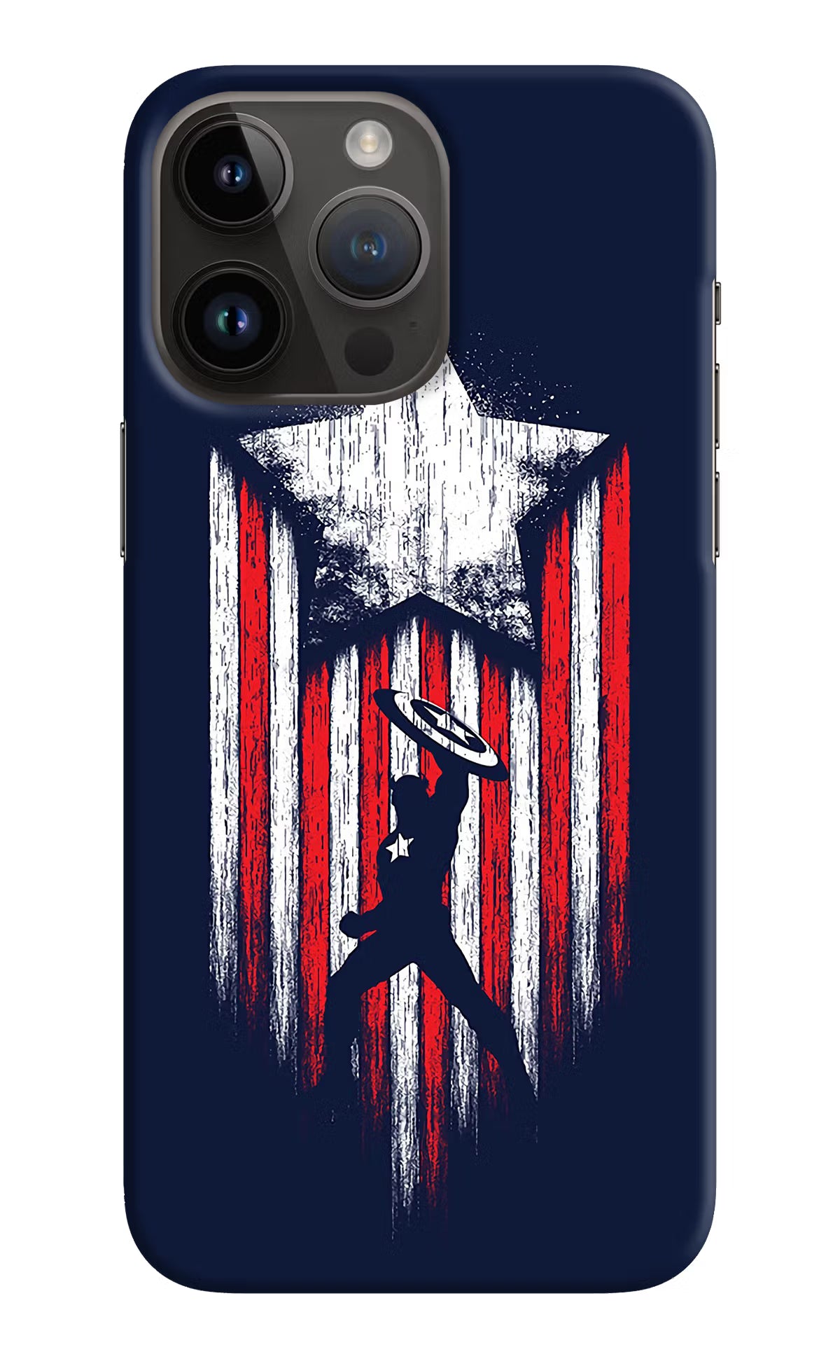 Captain America Marvel Art iPhone 14 Pro Max Hard Case Back Cover by Casekaro