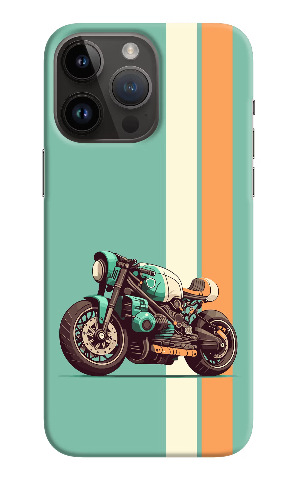 Striped Moto Drift iPhone 14 Pro Max Hard Case Back Cover by Casekaro