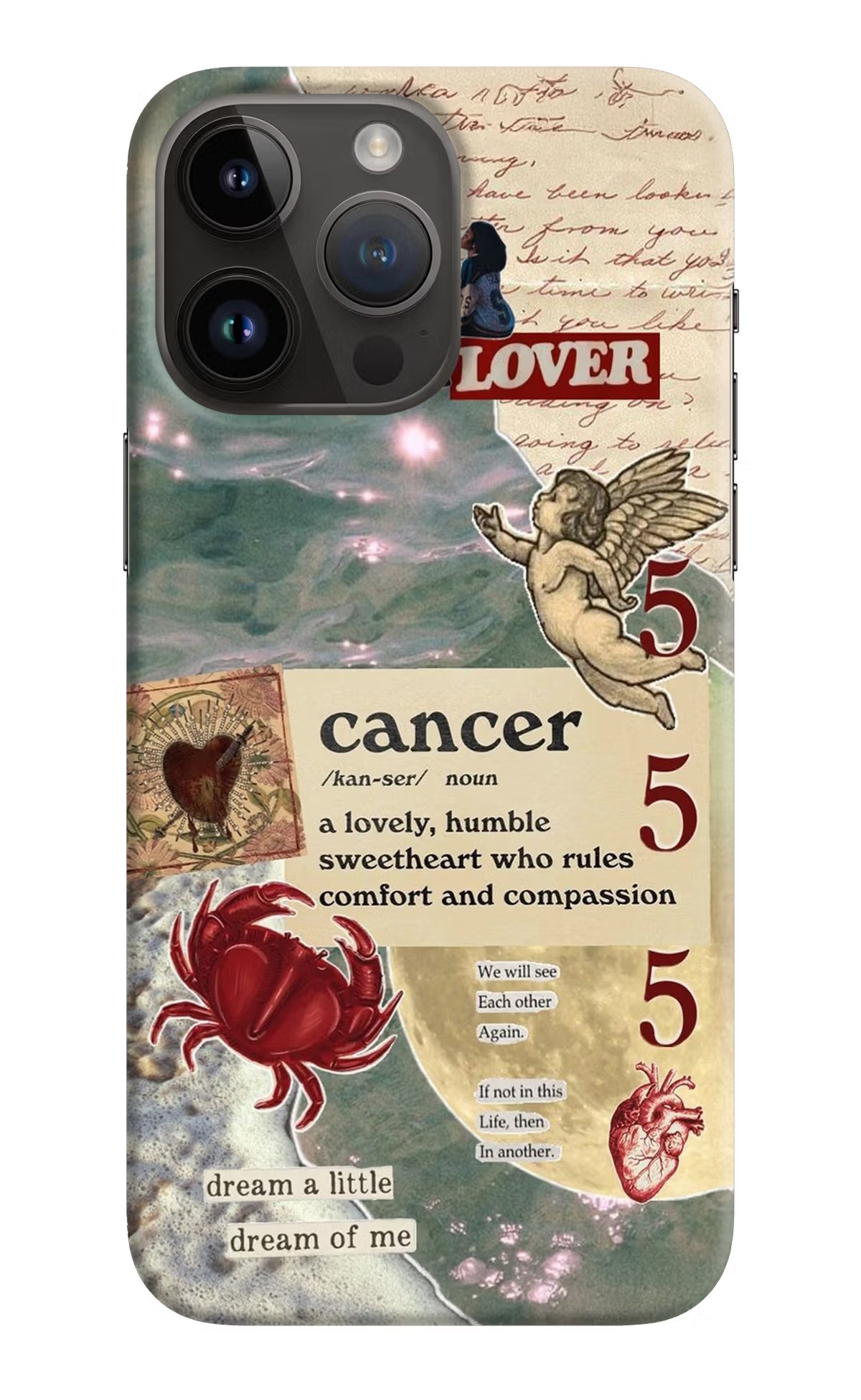 Cancer Zodiac iPhone 14 Pro Max Hard Case Back Cover by Casekaro
