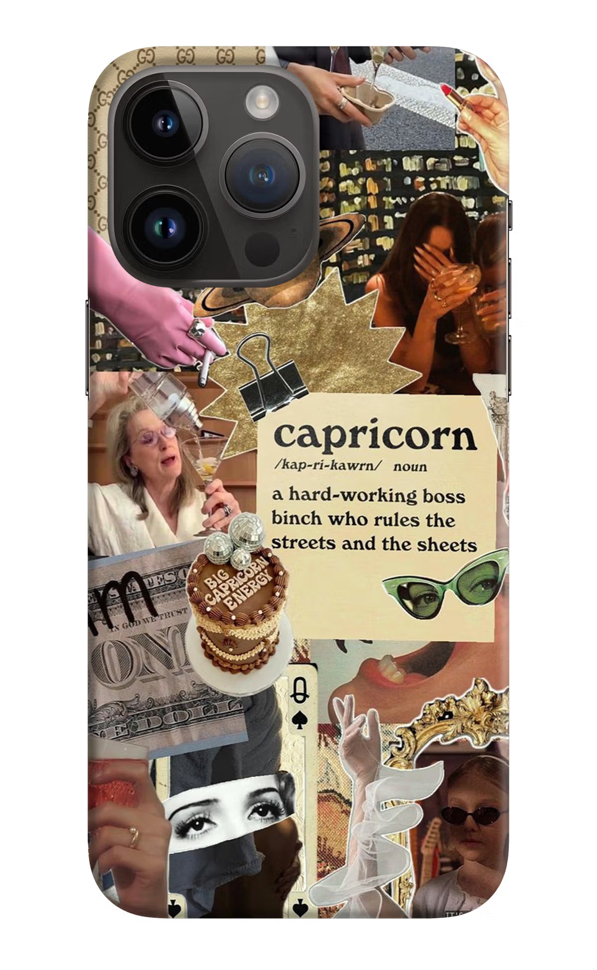 Capricorn Zodiac iPhone 14 Pro Max Hard Case Back Cover by Casekaro