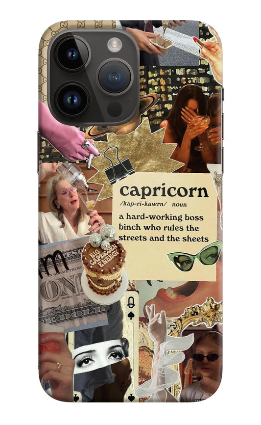Capricorn Zodiac iPhone 14 Pro Max Hard Case Back Cover by Casekaro