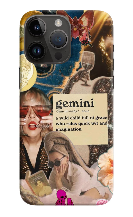 Gemini Zodiac iPhone 14 Pro Max Hard Case Back Cover by Casekaro