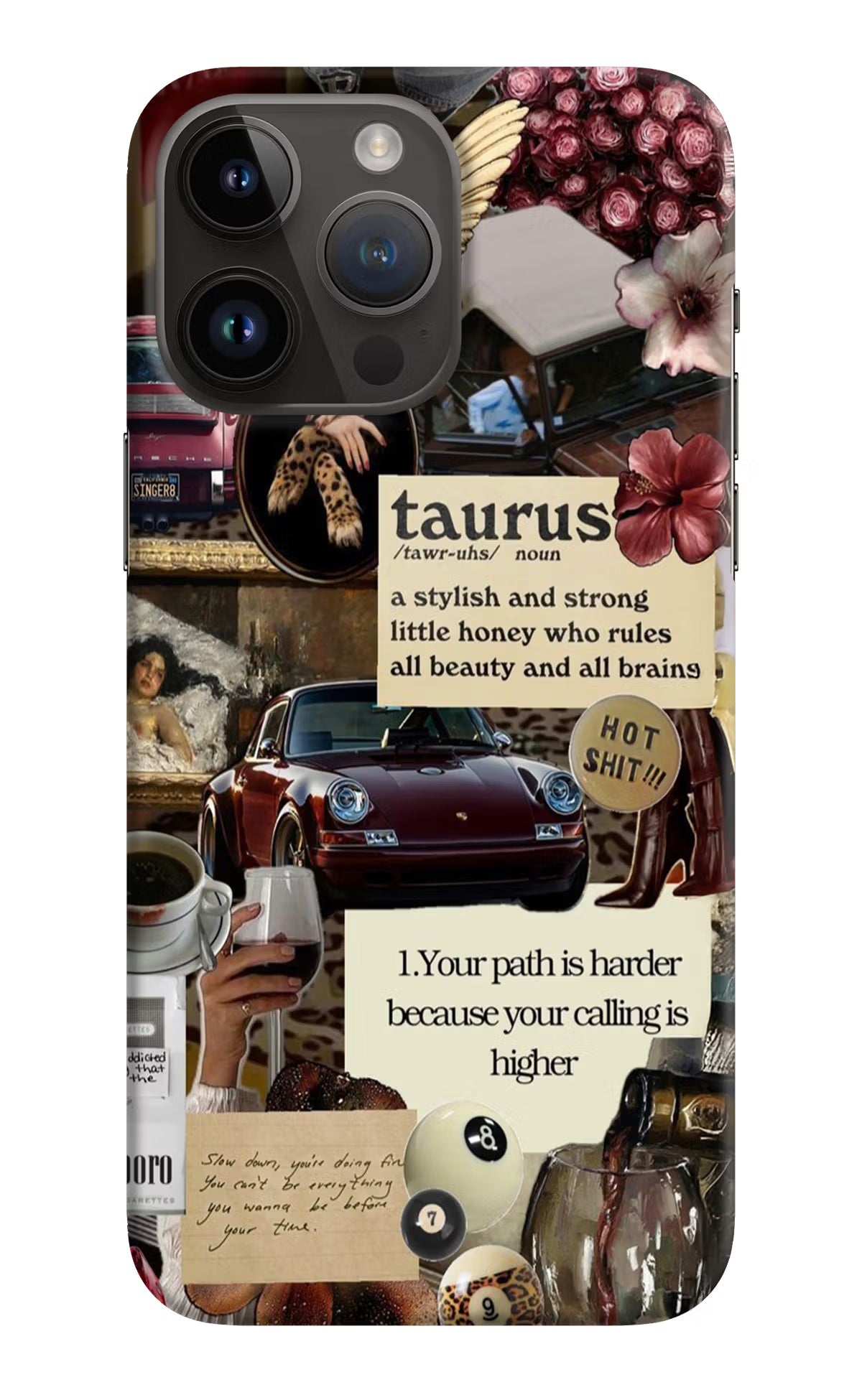 Taurus Zodiac iPhone 14 Pro Max Hard Case Back Cover by Casekaro